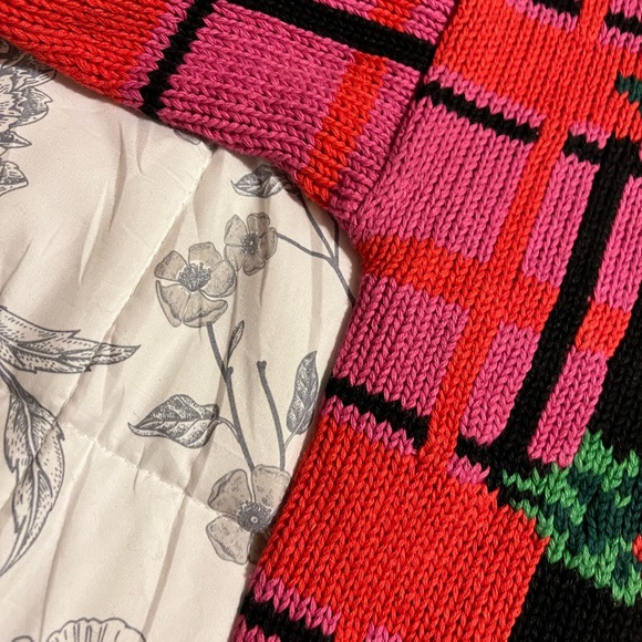 Vintage 80’s Hand Knit Gallagher Pink Floral Size L - Picture 3 of 9